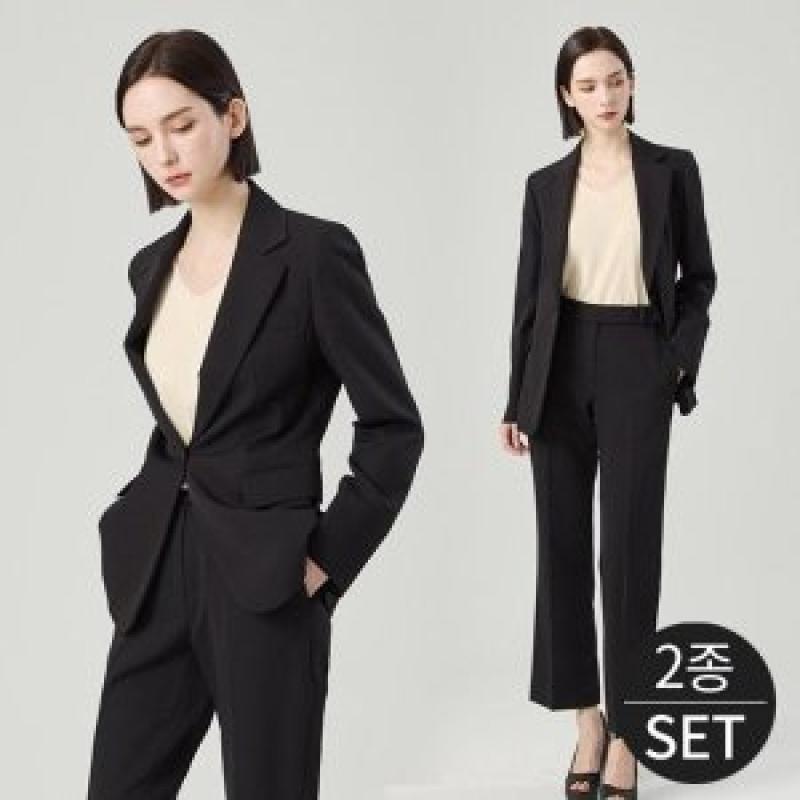 로코엘라 더뮤 여성 원버튼 자켓 팬츠 수트셋업