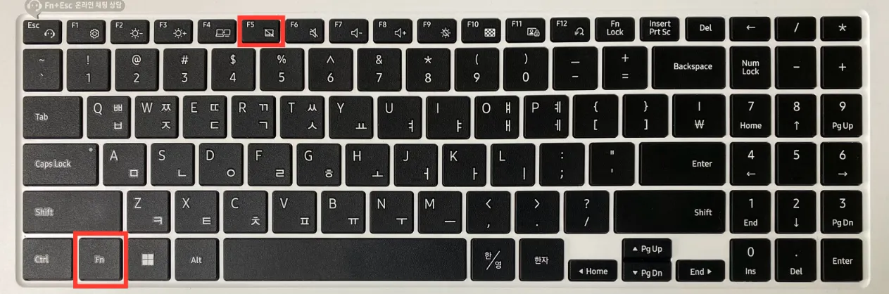 노트북 터치패드 잠금