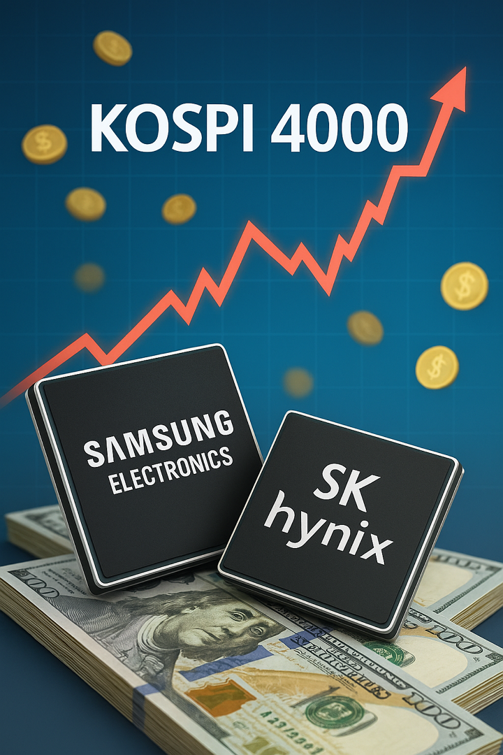 코스피 4000 돌파, 삼성전자, SK하이닉스 주가, 투자 전망, 목표주가 분석