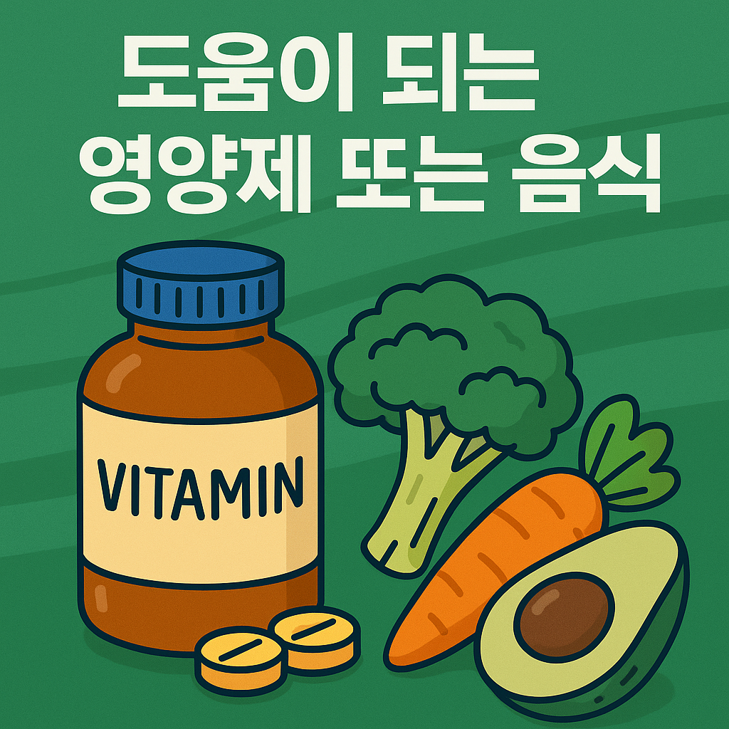 염증에 도움이 되는 영양제와 음식 이미지