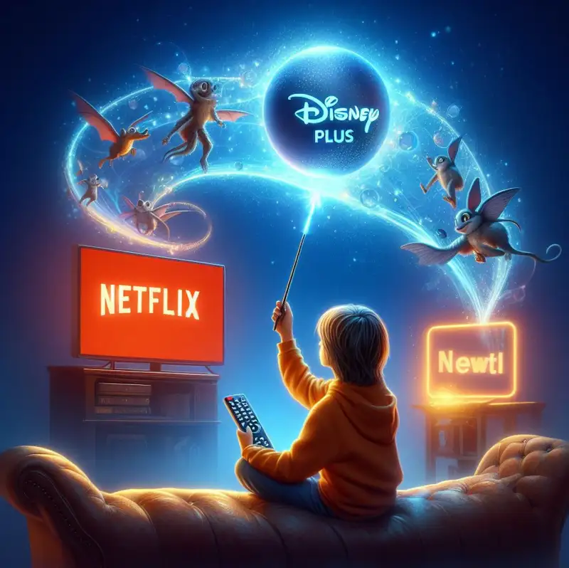 넷플릭스-디즈니플러스-ott-시청하는-아이의-모습