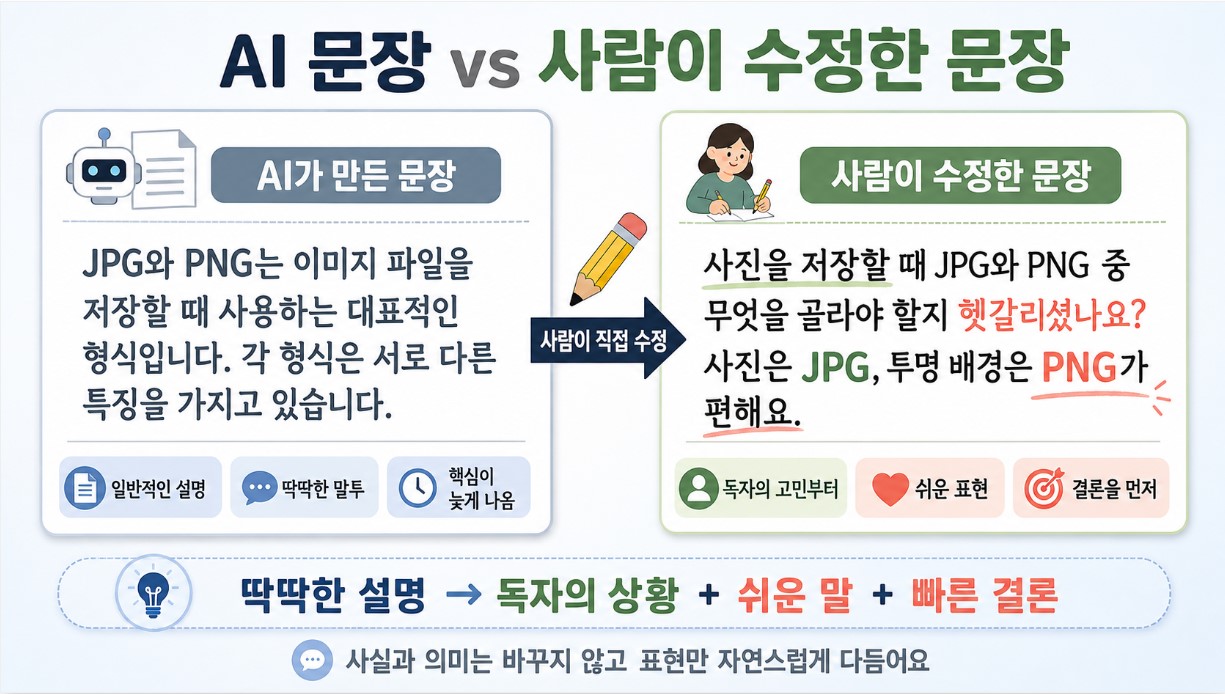AI 문장과 사람의 자연스러운 수정