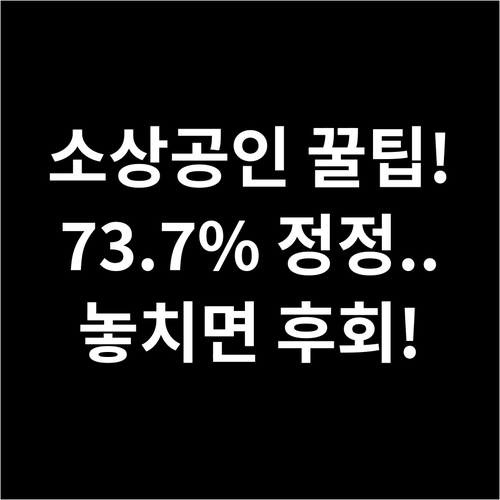 소상공인 신용회복 지원, 73.7% ..