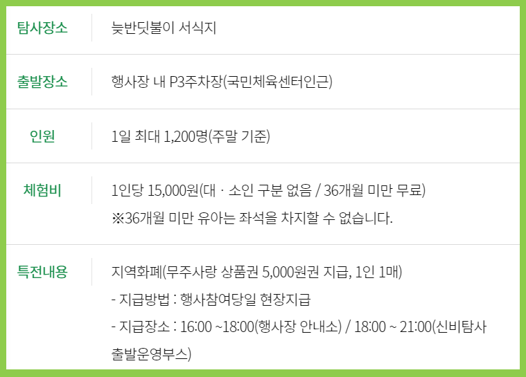 반딧불이 신비탐사 체험프로그램 일정 및 안내