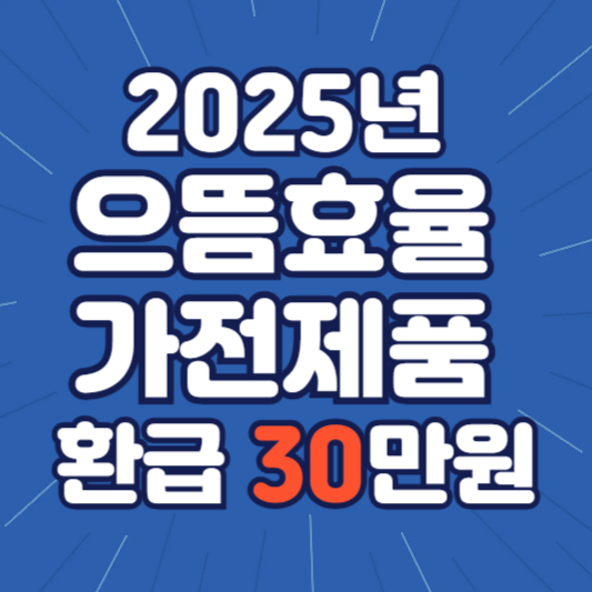 #으뜸효율가전제품환급
#가전제품환급
#2025가전환급
#정부지원가전
#1등급가전제품
#가전제품구매혜택
#가전제품환급신청
#고효율가전제품
#에너지절약가전
#환급30만원