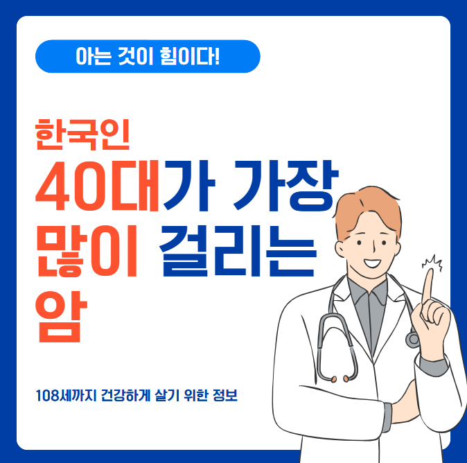40대가 가장 많이 걸리는 암 TOP 10