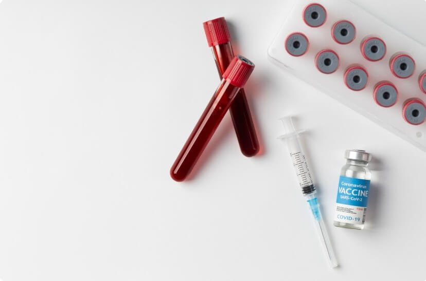 혈액 검사를 위해 채취한 피