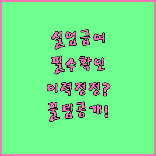 실업급여 산정 필수 고용보험 이력 온..