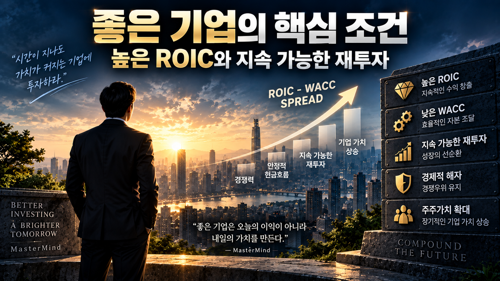 High ROIC, sustainable reinvestment, and efficient capital allocation supporting long-term value creation.