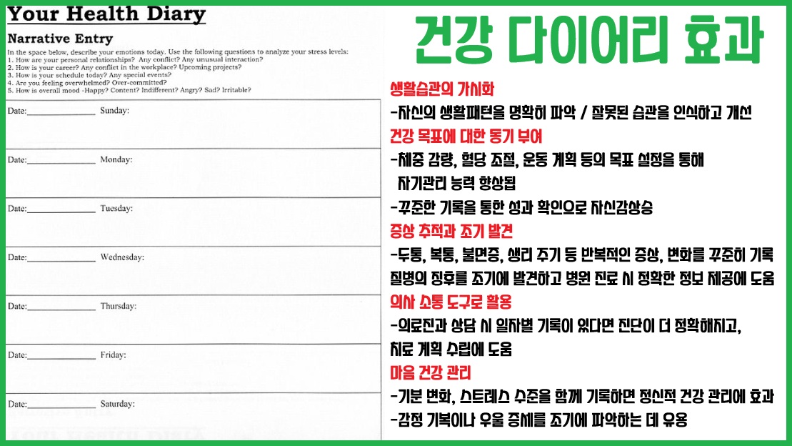 건강 다이어리 효과