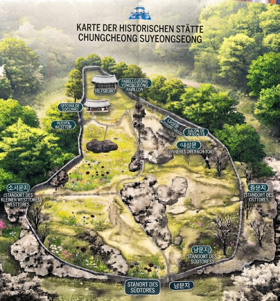 &Uuml;bersichtsplan der Festung Suyeongseong von Chungcheong in Boryeong
