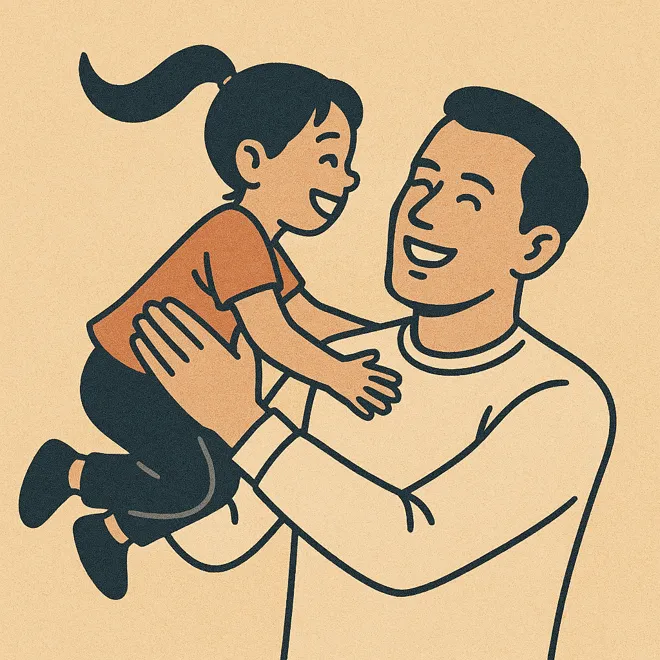 행복한 가족(아빠와 딸)