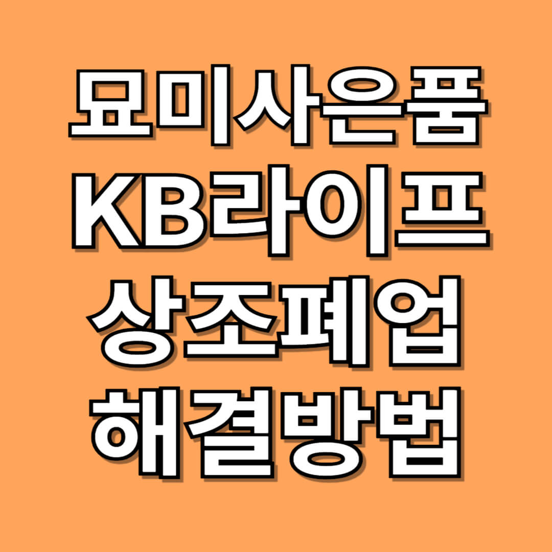 케이비라이프 상조폐업 해결방법