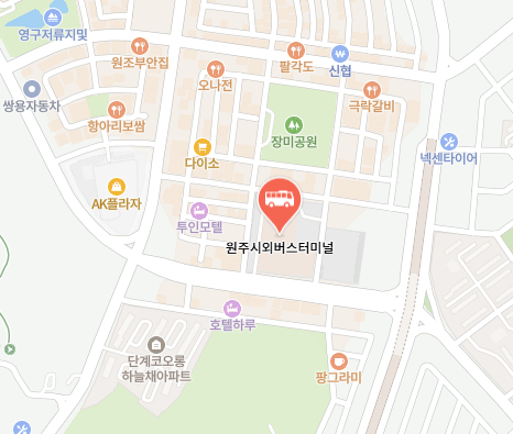 원주시외버스터미널 위치-지도