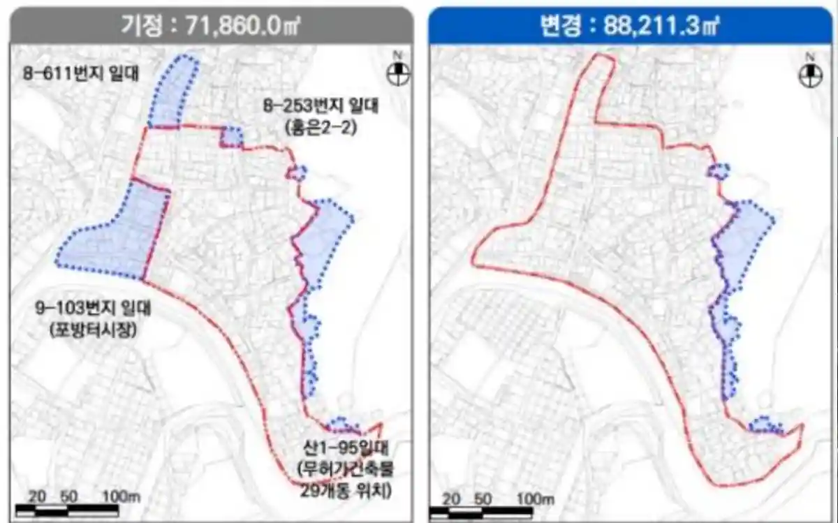 홍은동8-400일대-재개발구역-확대-지도-포방터-사업구역