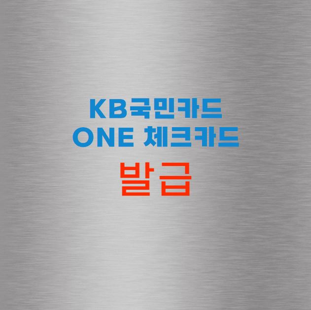 KB국민카드 ONE 체크카드
