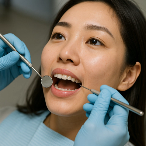 치과 진료받는 여성