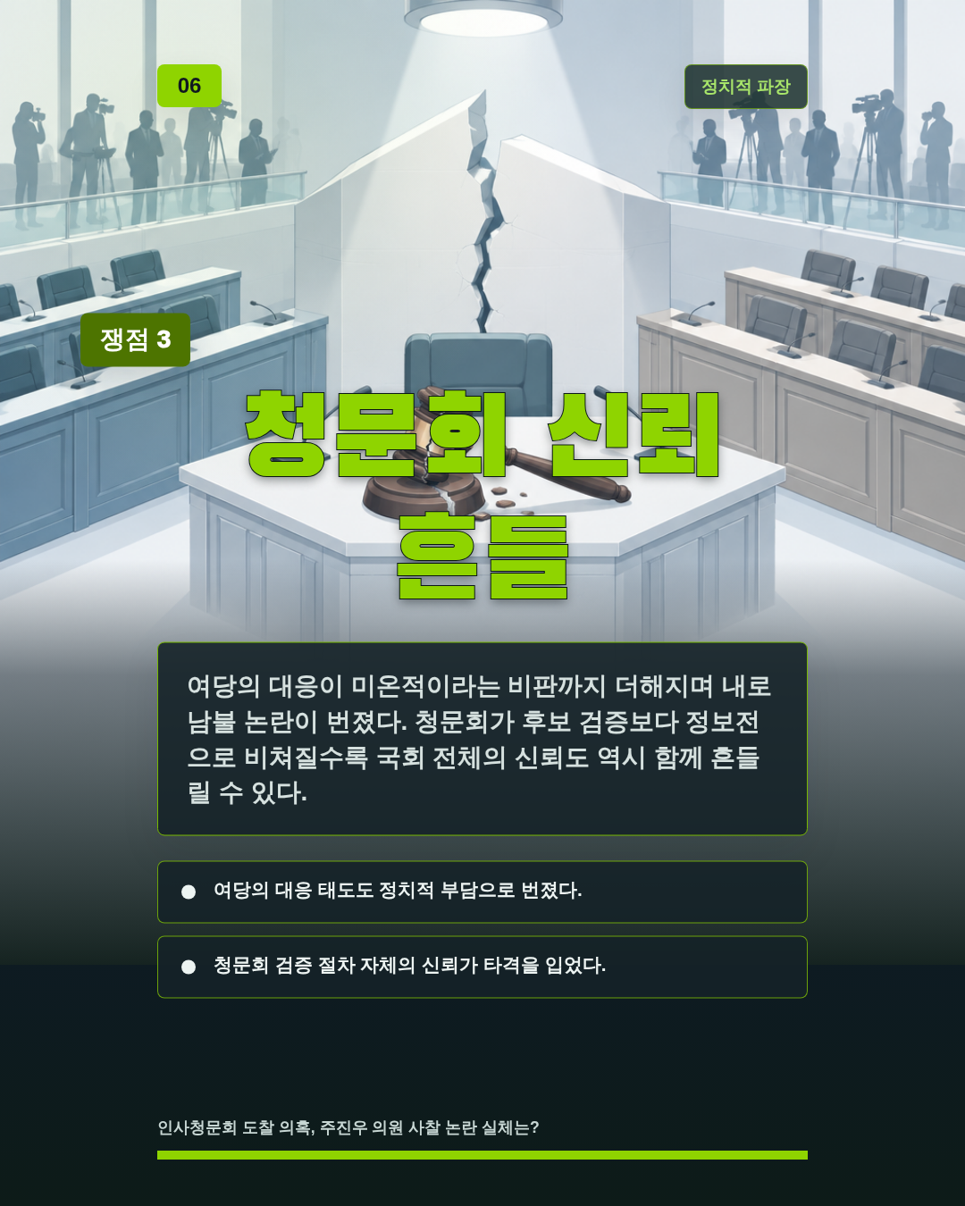 청문회 신뢰 흔들