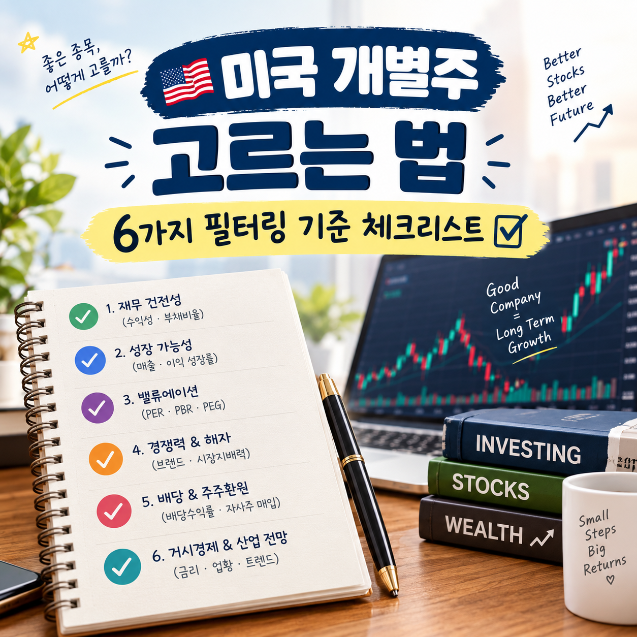 미국 개별주 고르는 법: 6가지 필터링 기준 체크리스트