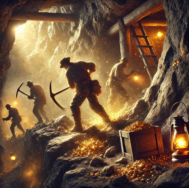 비트코인을 채굴하는 광부