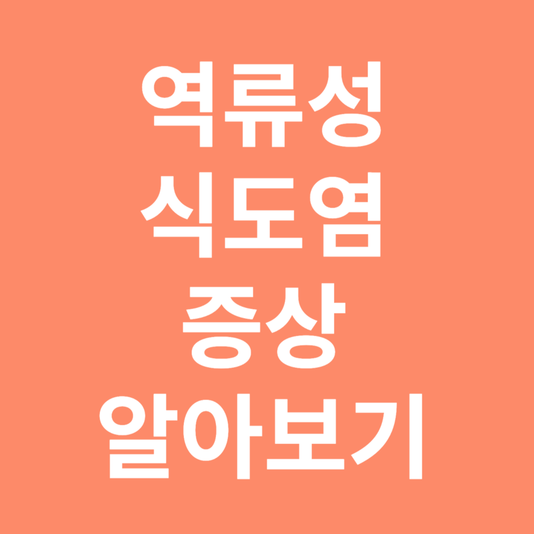 역류성 식도염 증상 알아보기