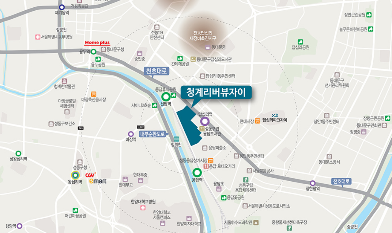 청계리버뷰자이 입지