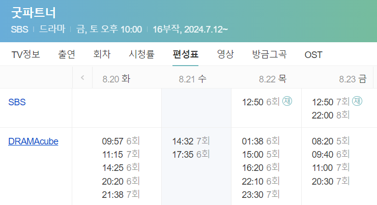굿파트너 드라마 인물관계도 재방송