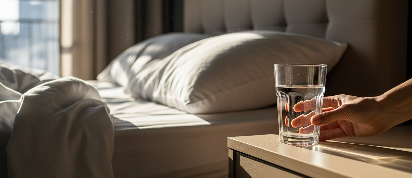 아침 기상 후 미지근한 물 한 잔