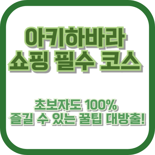 아키하바라 쇼핑 필수 코스: 초보자도 100% 즐길 수 있는 꿀팁 대방출!