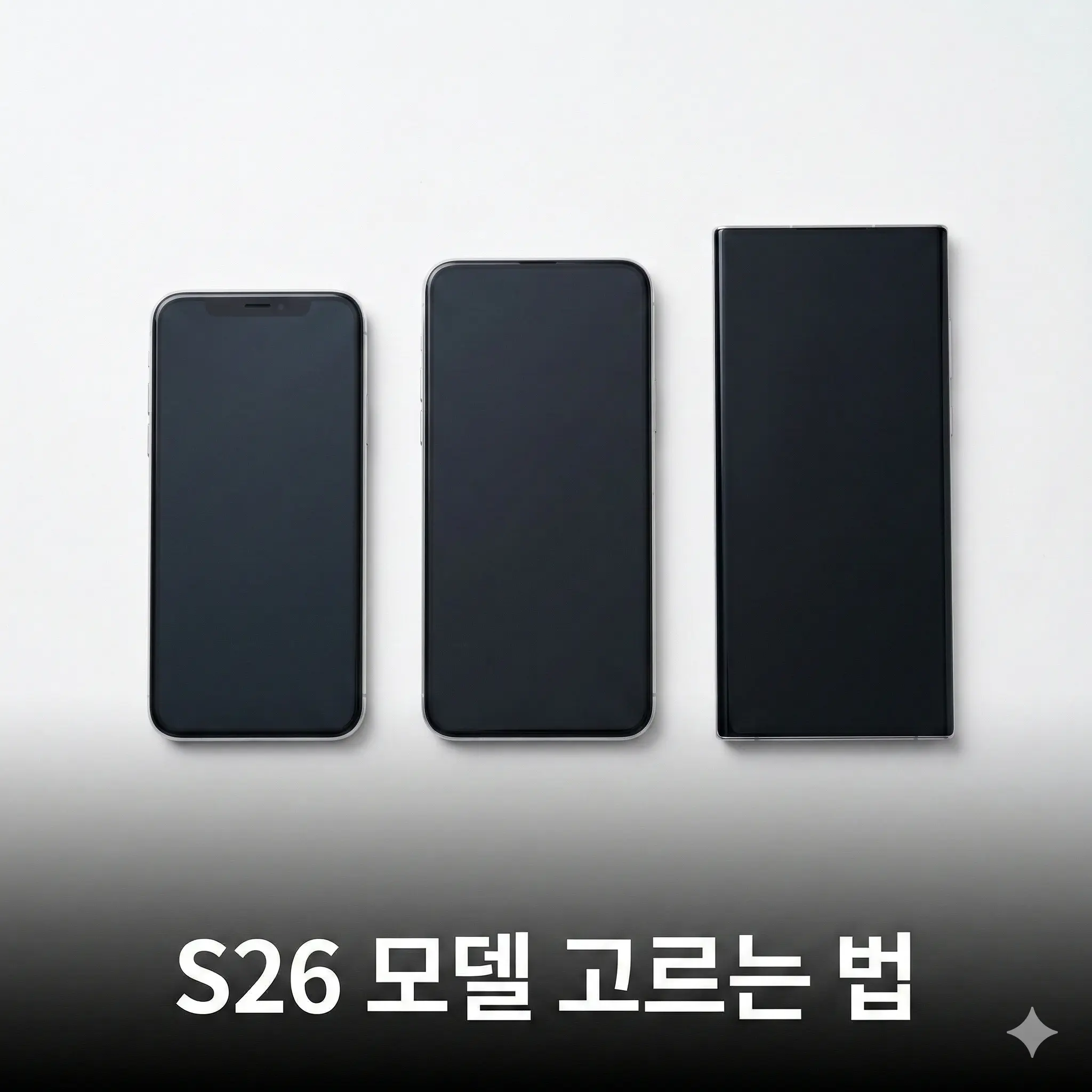 갤럭시 S26 세 모델을 나란히 비교한 이미지