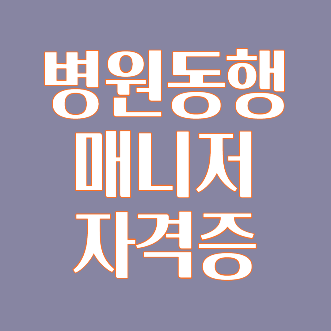 병원 동행 매니저 자격증