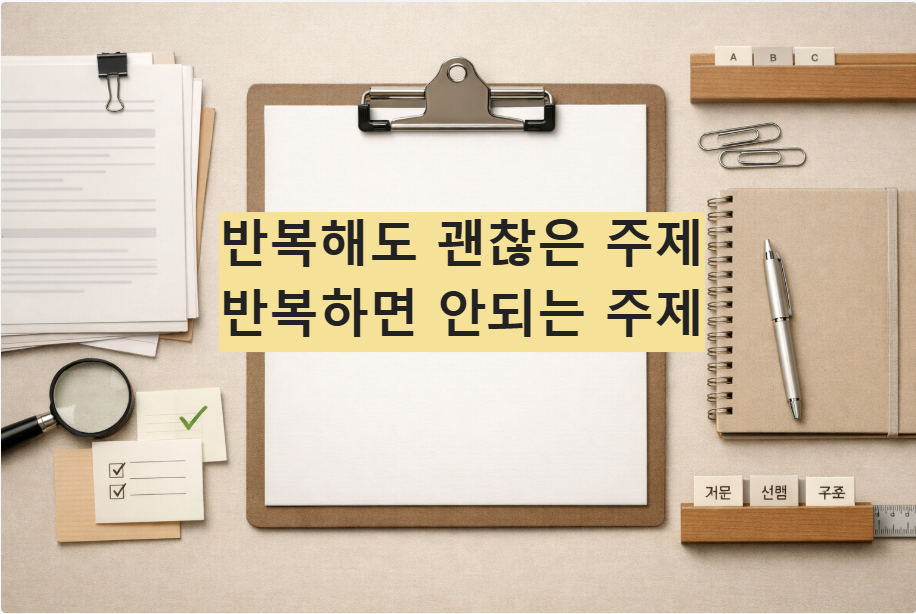 반복 가능한 콘텐츠 주제와 선별 기준을 설명하는 정보형 블로그 대표 썸네일