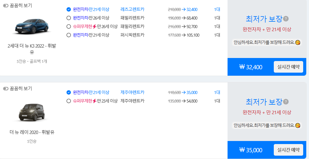 돌하루팡 렌트카