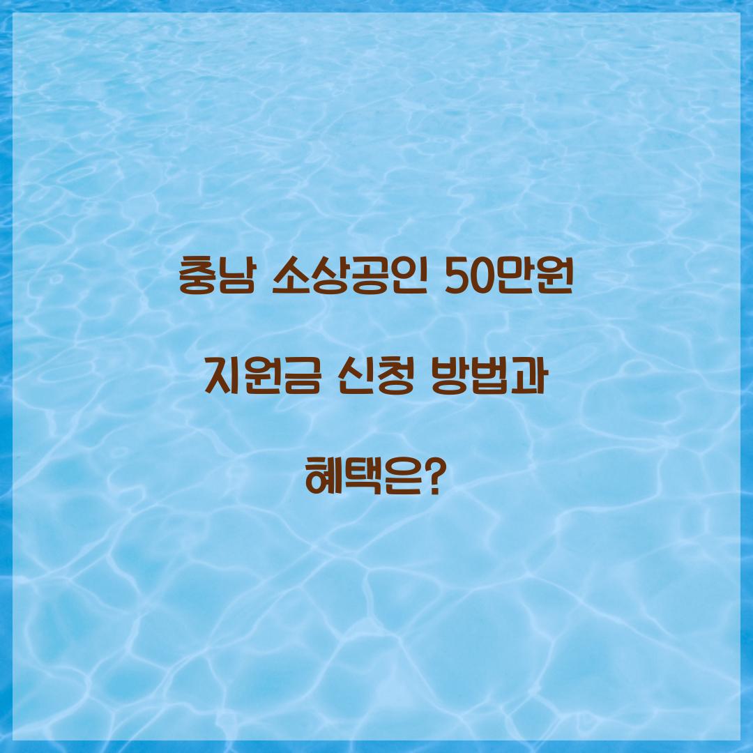 충남 소상공인 50만원
