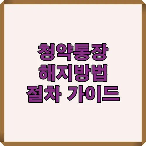 청약통장 해지 전 확인사항부터 순위 초기화, 정부지원금 환급, 재가입 가능 여부까지 한눈에 정리한 절차 가이드 인포그래픽