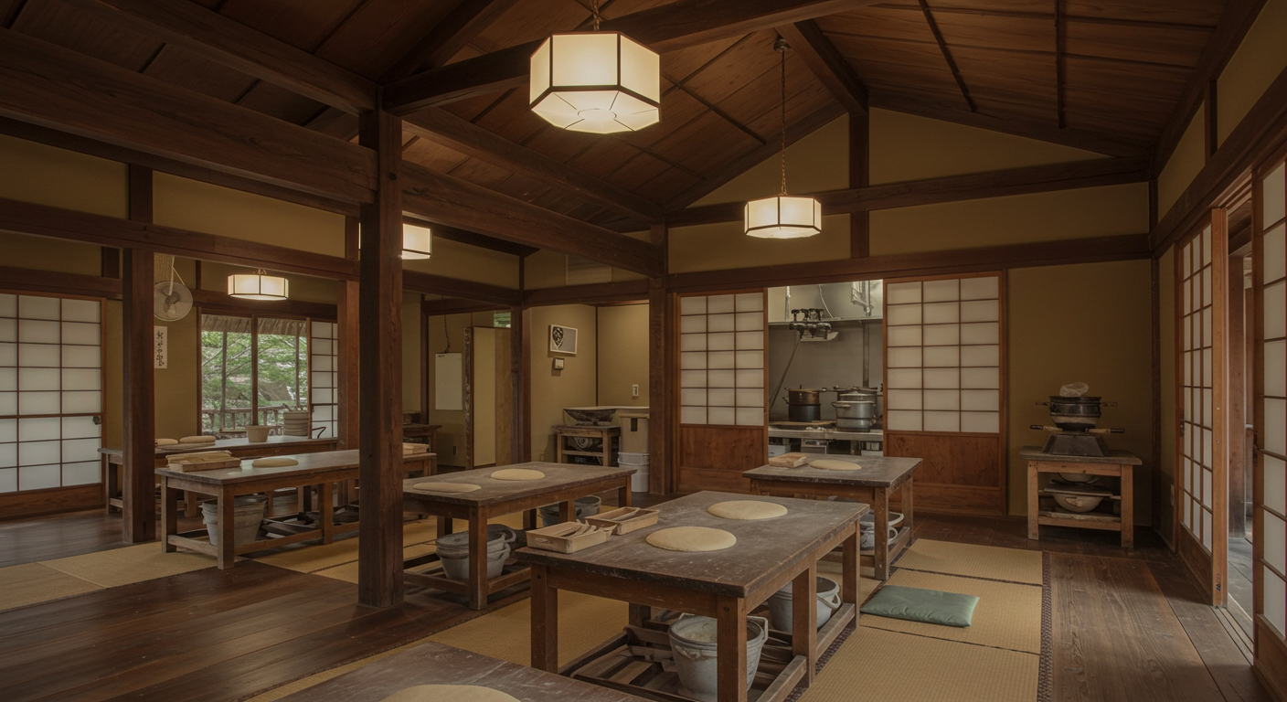 일본 전통 가옥을 개조한 우동 학교