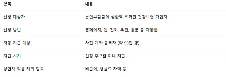 본인부담상한액 요약정리