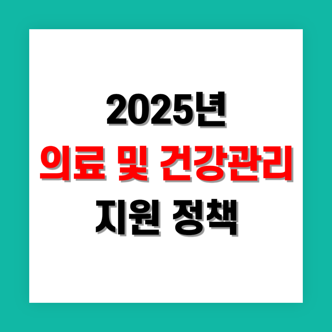 대한민국 의료 및 건강관리 지원 정책 정리