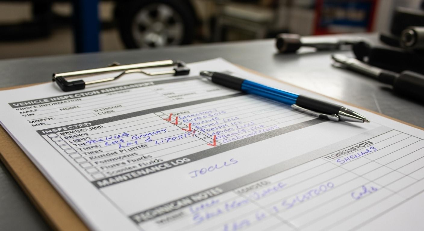 자동차 점검정비내역서 양식