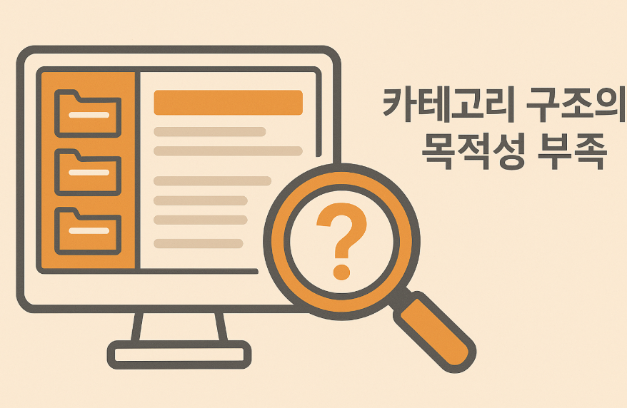 카테고리 구조 문제를 표현한 폴더 배치