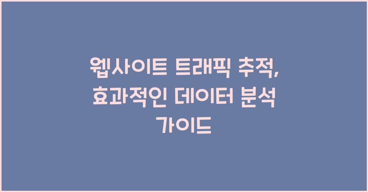 웹사이트 트래픽 추적