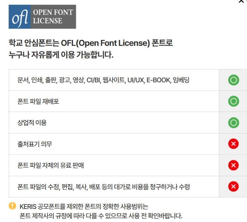 누구나 사용 가능한 무료폰트, 상업용 사용도 가능