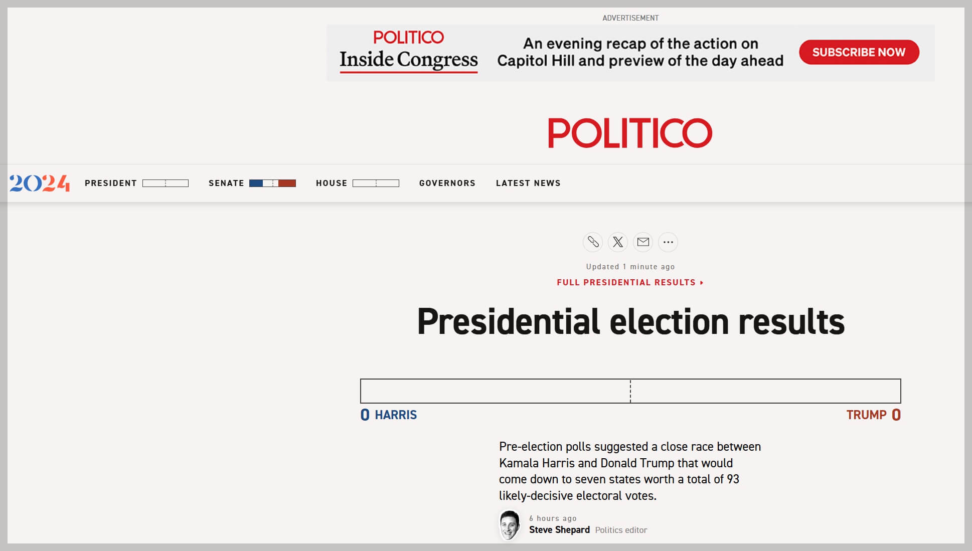 미국 대선 실시간 집계 현황, 미 대선 당선자