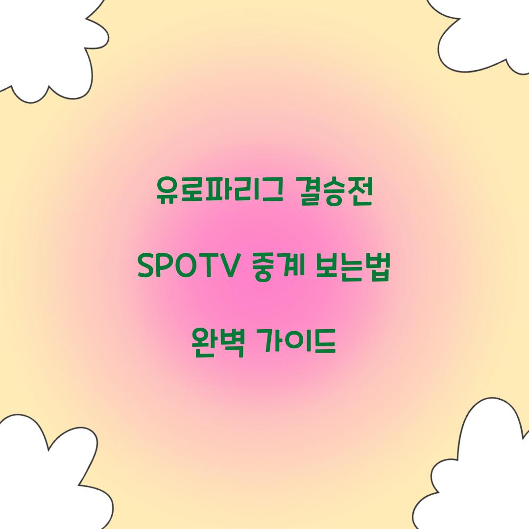유로파리그 결승전 SPOTV 중계 보는법