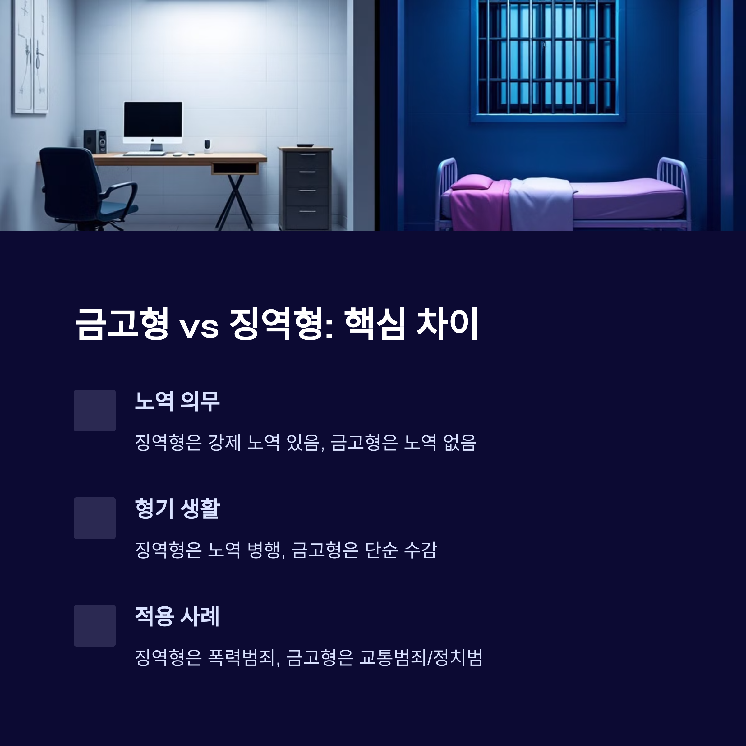 금고형과 징역형의 차이점