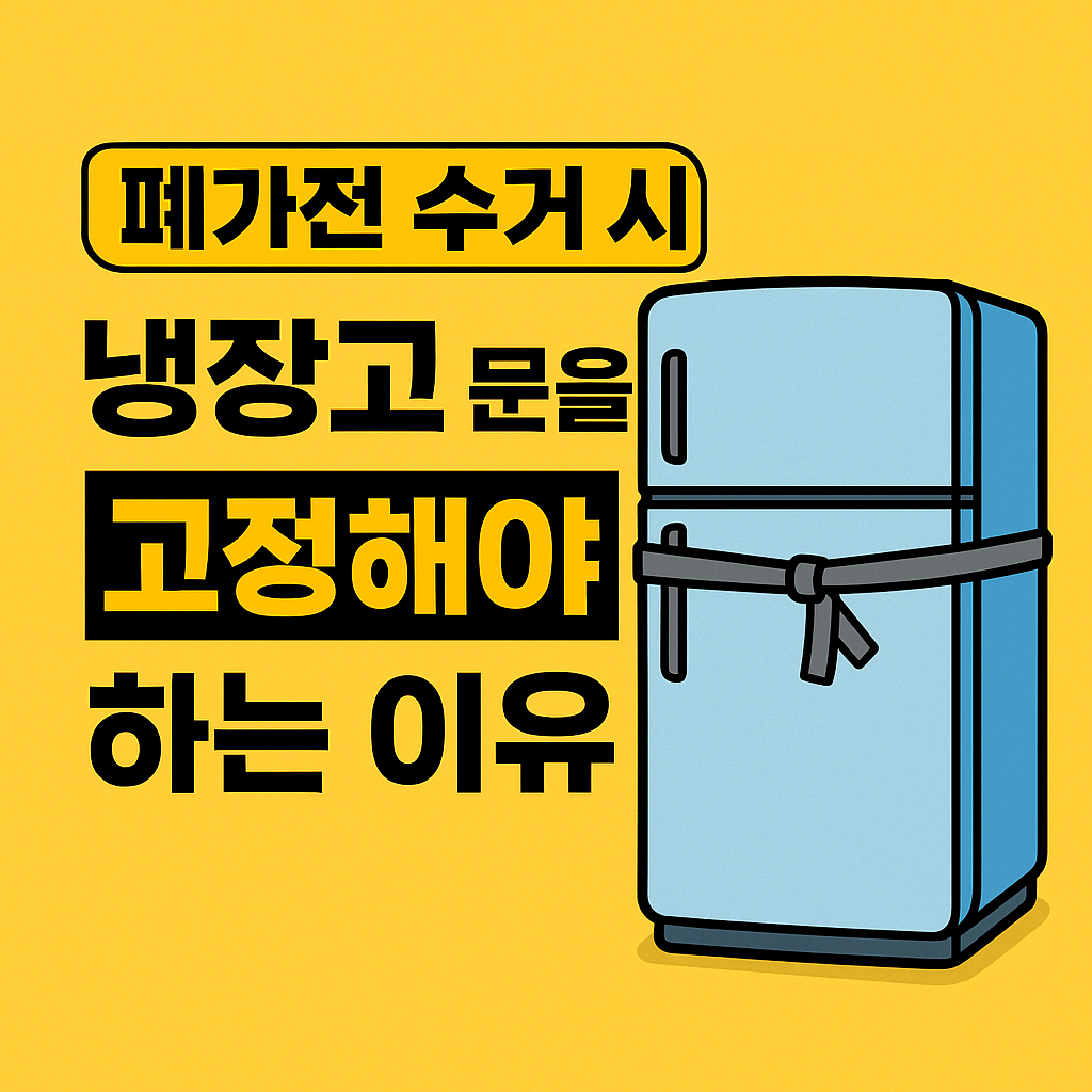 폐가전 수거시 냉장고 문을 고정하는 이유