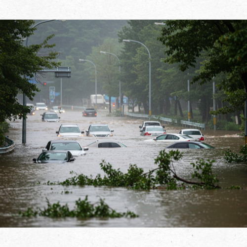 지하주차장 침수 방지 차단막 설치