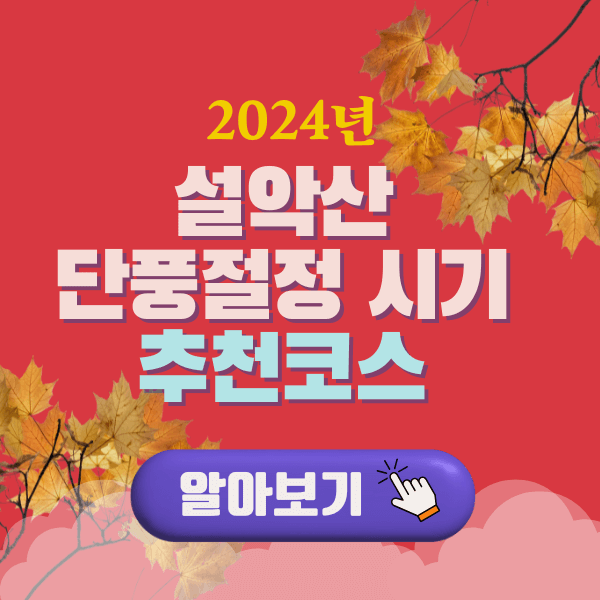 2024년 설악산의 단풍 절정 시기, 추천 코스