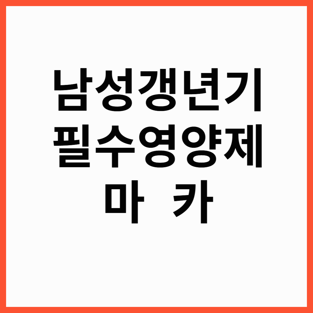 남성 갱년기 영양제 마카 추천 ,약사유투버 추천 남성갱년기 영양제 마카 TOP3