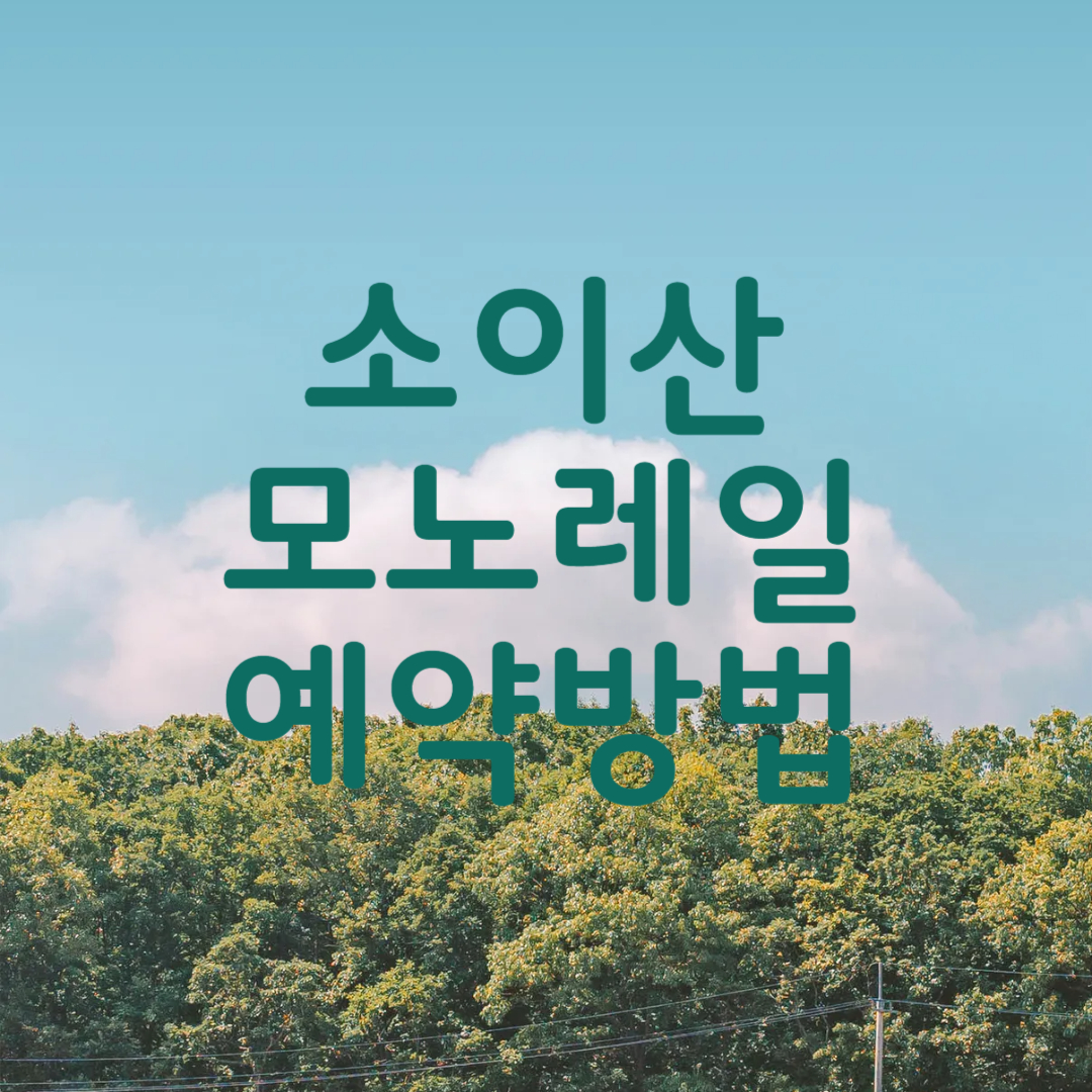 철원 소이산 모노레일 예약 방법